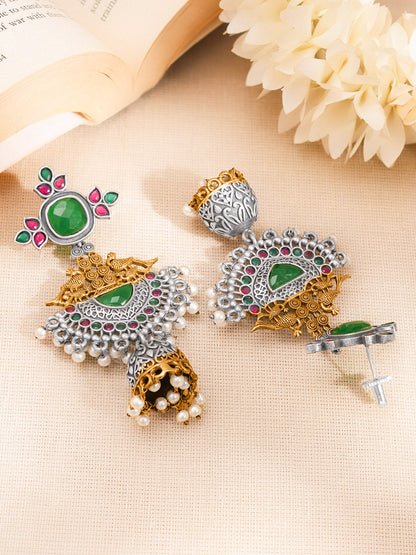 Majestic Glow Statement Jhumka Earrings