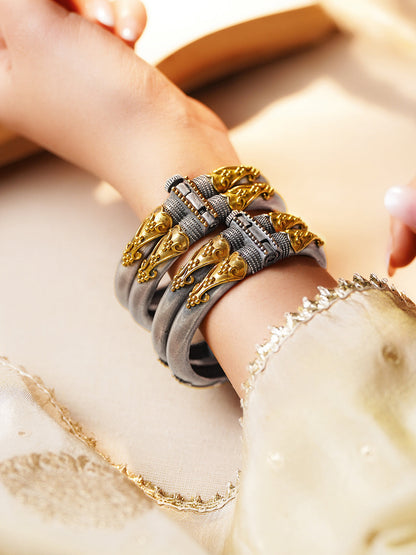 Vintage Dual Tone Statement Bangles