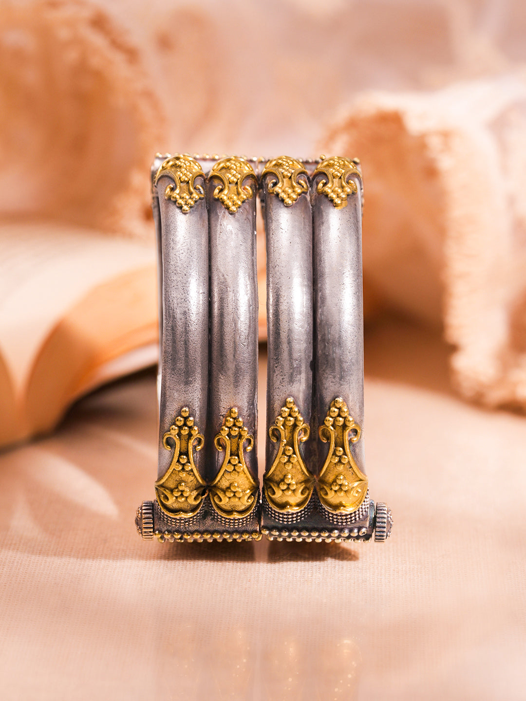 Vintage Dual Tone Statement Bangles