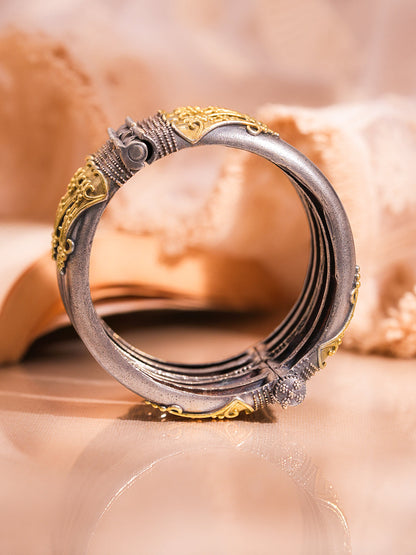 Vintage Dual Tone Statement Bangles