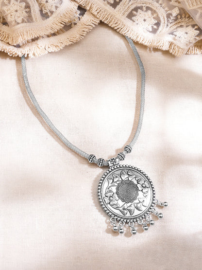 Vintage Bloom Oxidised Statement Necklace