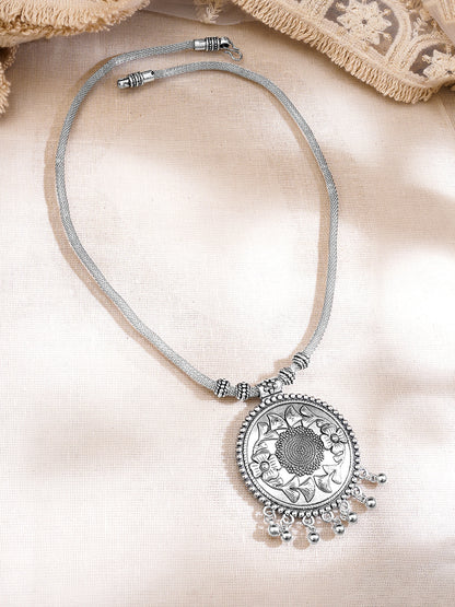 Vintage Bloom Oxidised Statement Necklace