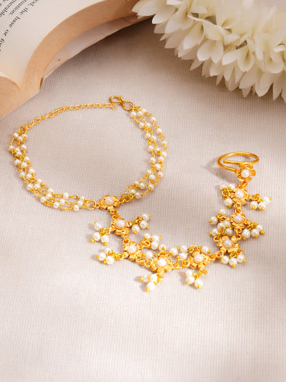 Golden Jasmine Haathphool Bracelet