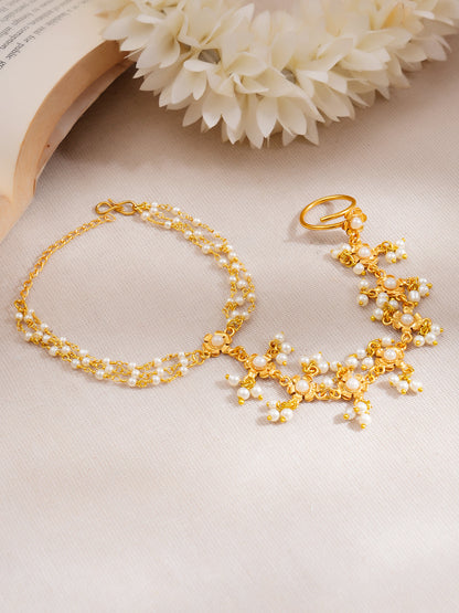 Golden Jasmine Haathphool Bracelet