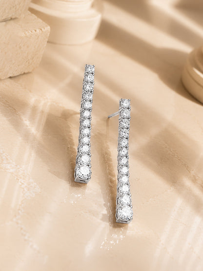 925 Fine Silver Rhodium Plated Dangler Earrings