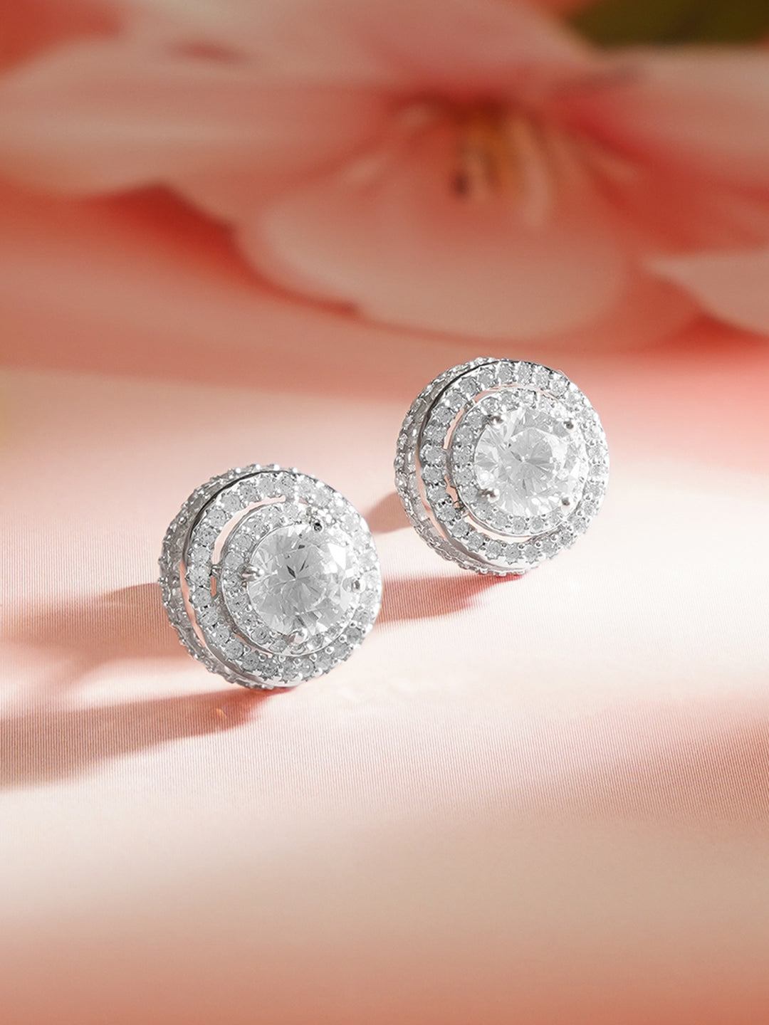 925 Fine Silver Crystal Radiance Stud Earrings