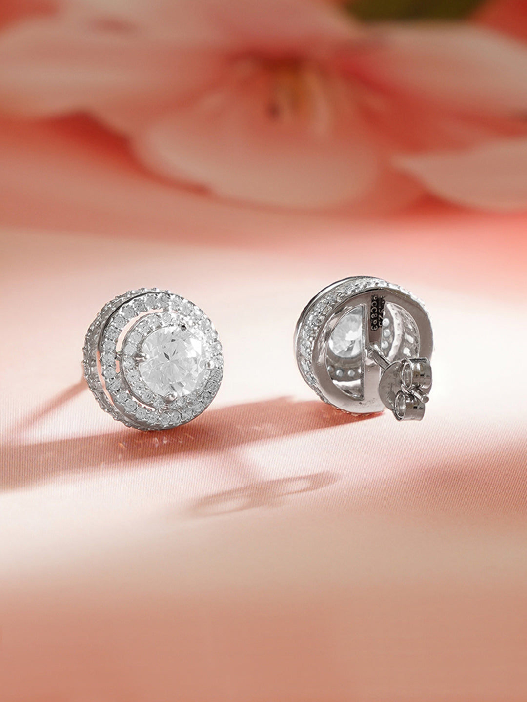 925 Fine Silver Crystal Radiance Stud Earrings