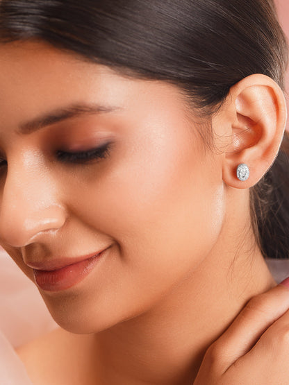 925 Fine Silver Rhodium Plated Stud Earrings