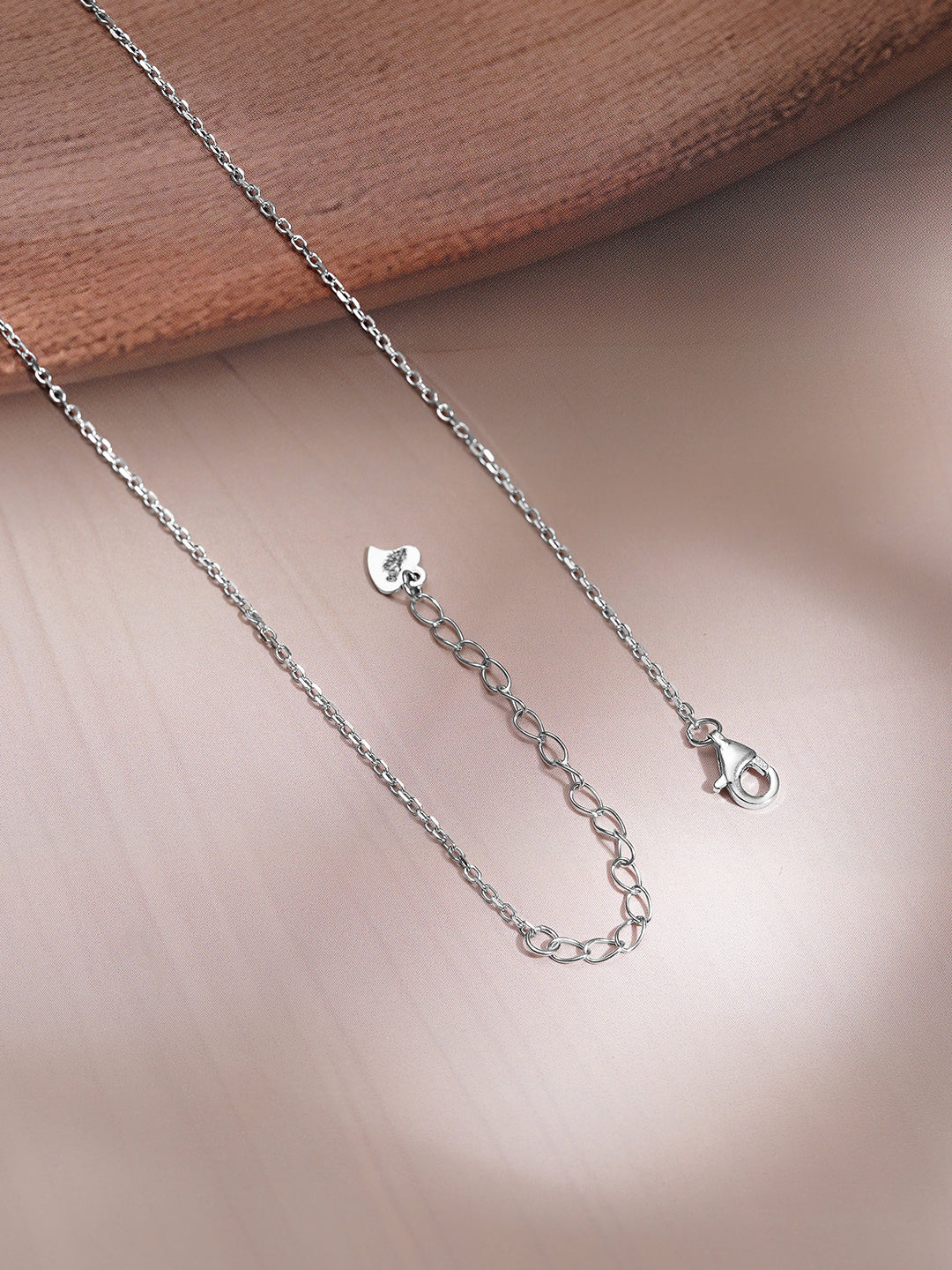 925 Fine Silver Crescent Moon &amp; Star Cubic Zirconia Pendant Necklace