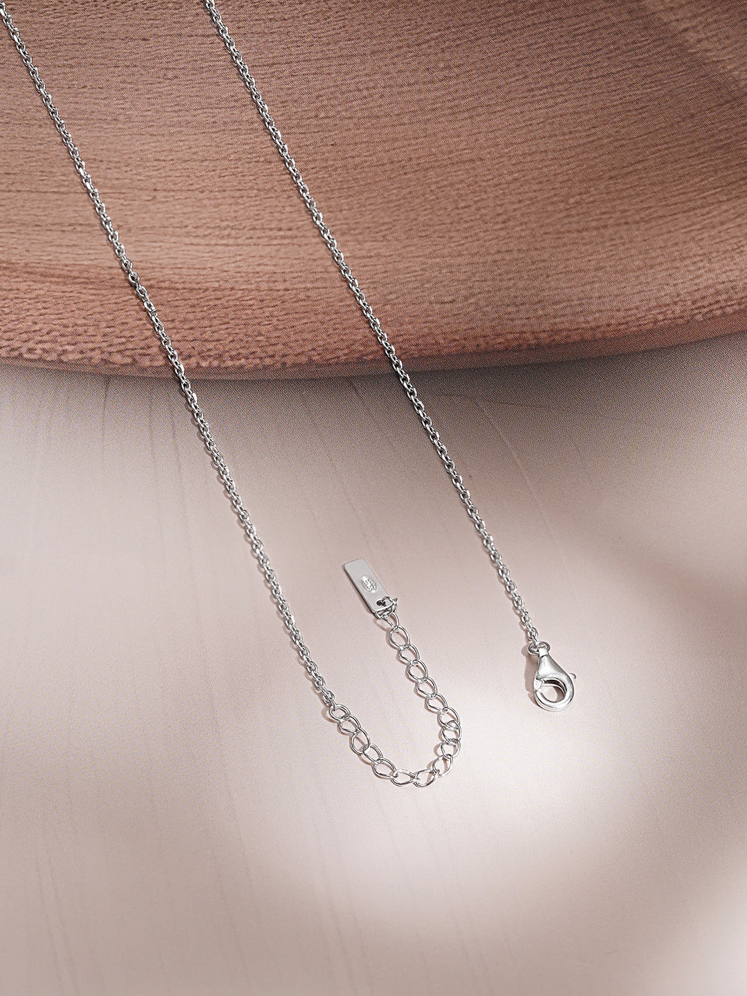 925 Fine Silver Halo Solitaire Chain Necklace