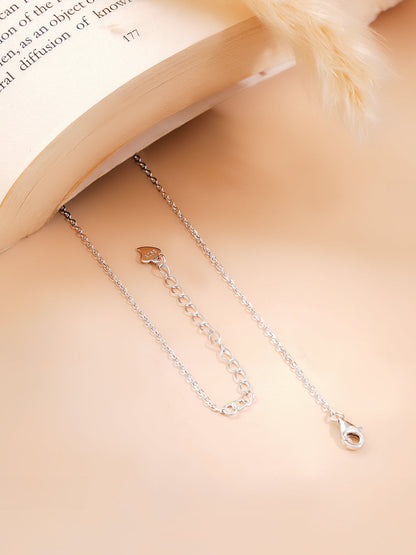 925 Fine Silver Rhodium Plated AD Marquise Drop Pendant Necklace
