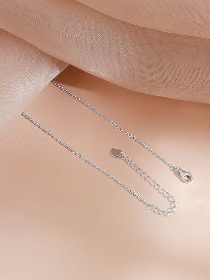 925 Fine Silver Rhodium Plated Cubic Drop Emerald Necklace