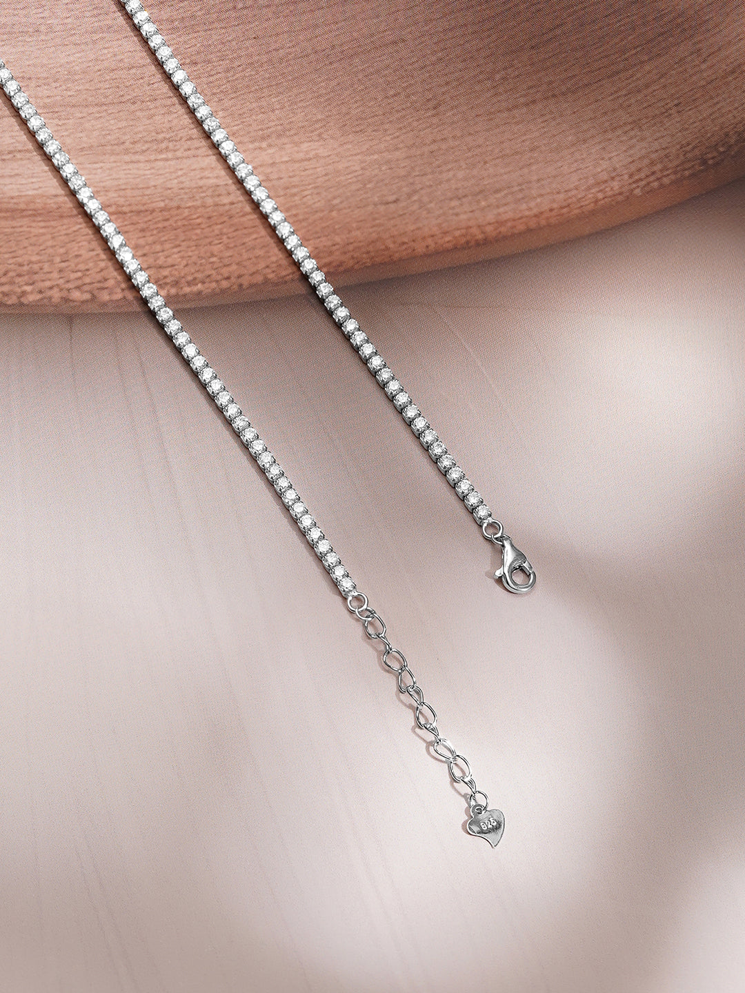 925 Fine Silver Rhodium Plated Teardrop Necklace Set