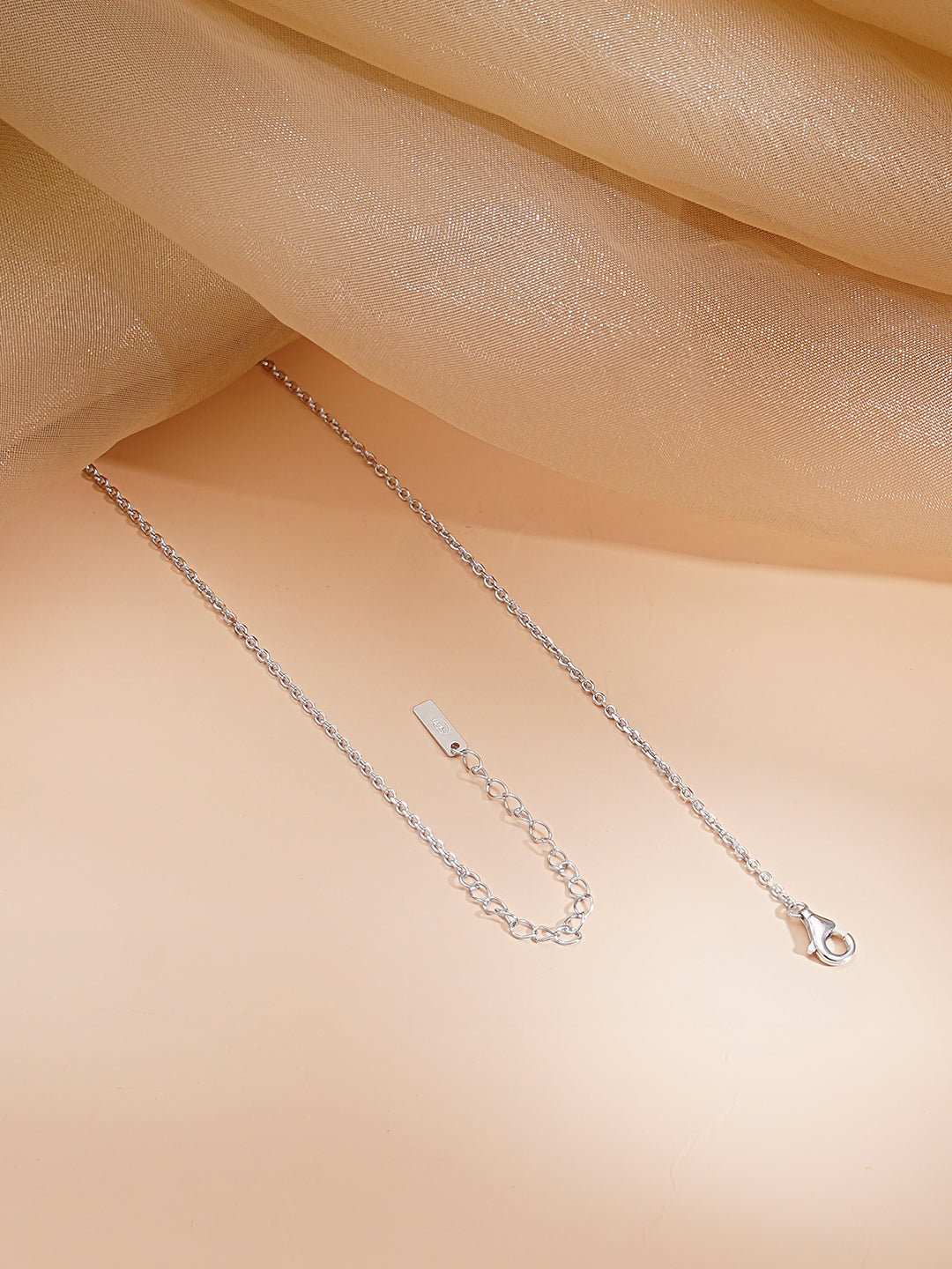 925 Fine Silver Rhodium Plated Necklace Set With Round Charms