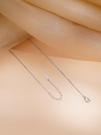 925 Fine Silver Rhodium Plated Necklace Set With Round Charms