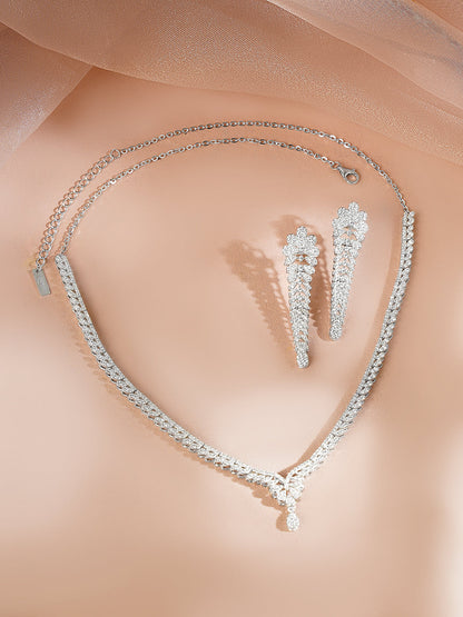 925 Fine Silver Rhodium Plated Necklace Set