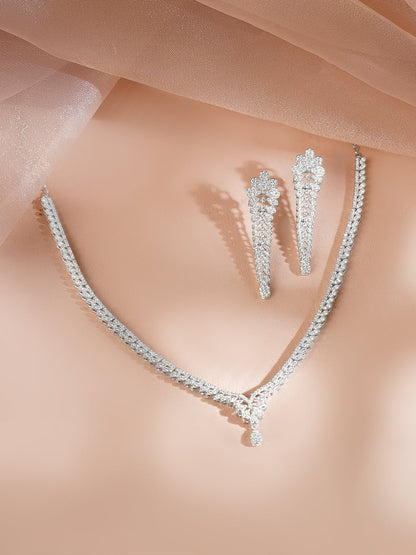 925 Fine Silver Rhodium Plated Necklace Set