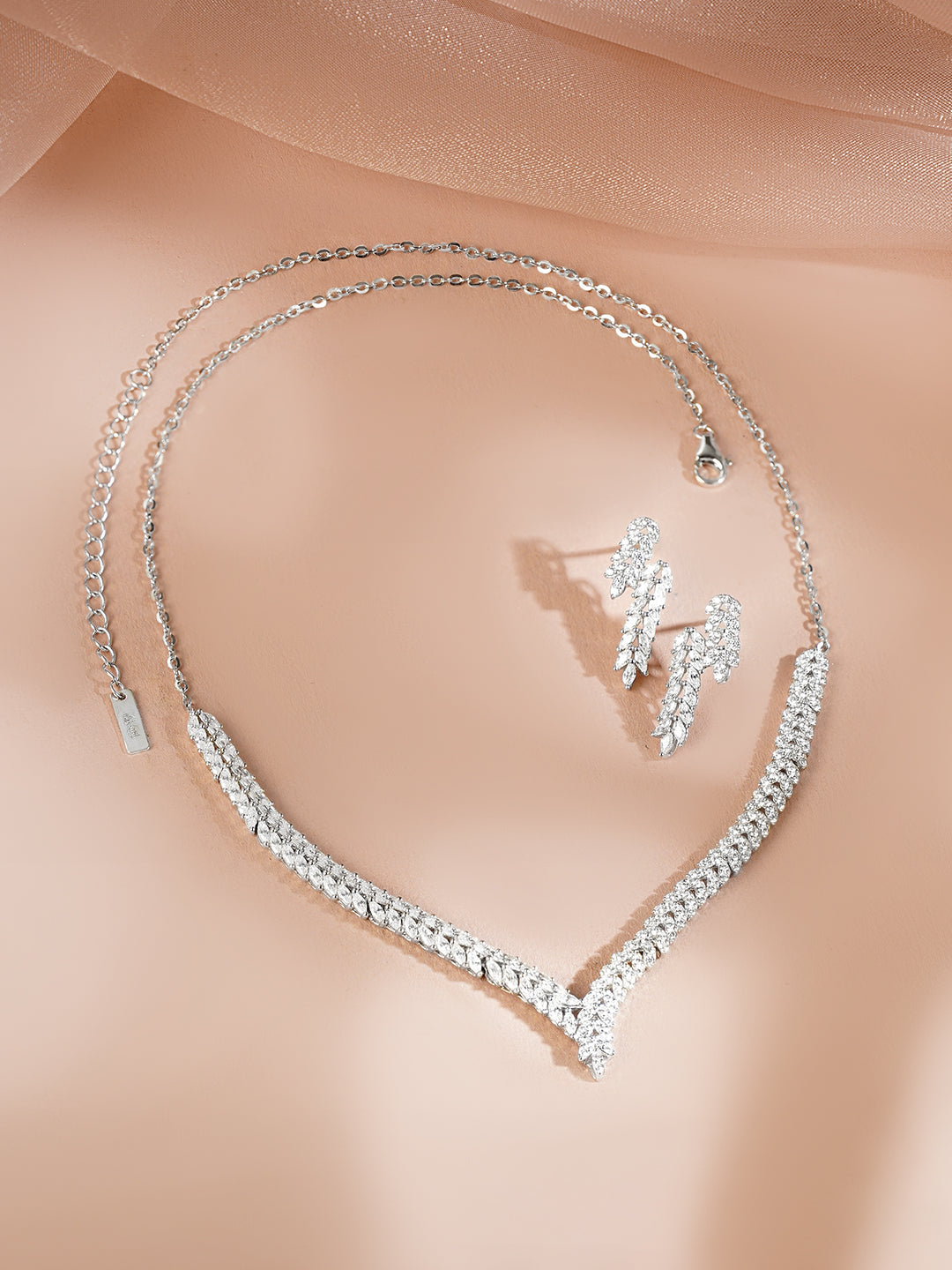 925 Fine Silver Rhodium Plated Necklace Set