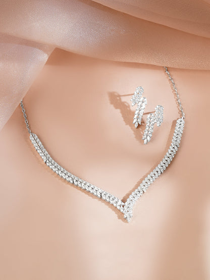 925 Fine Silver Rhodium Plated Necklace Set