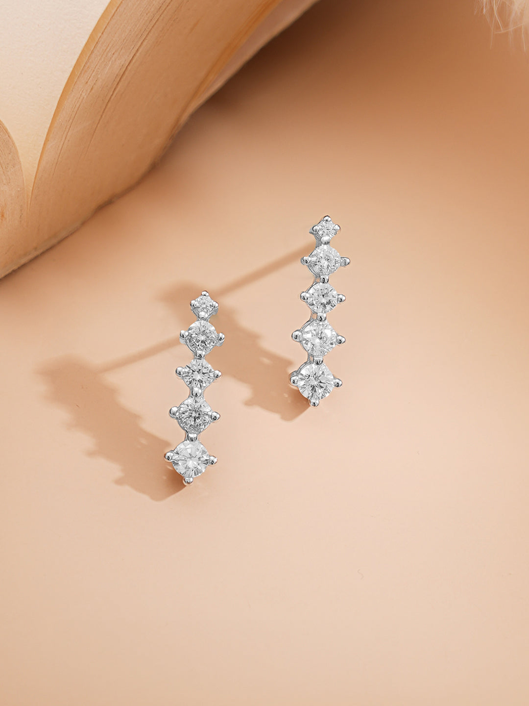 925 Fine Silver Rhodium Plated AD Marquise Drop Necklace Set