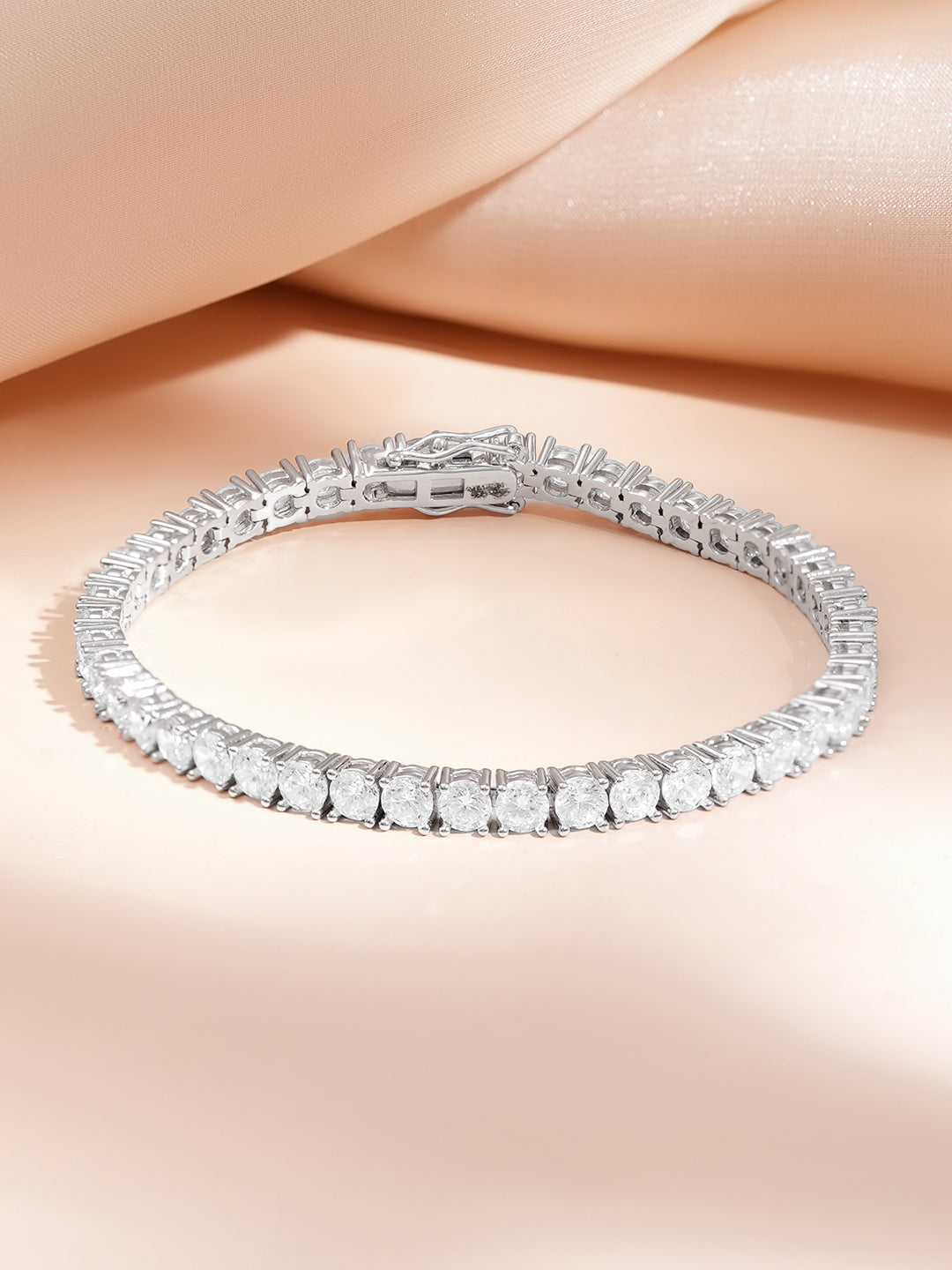 925 Fine Silver Rhodium Plated Snake Design Bracelet