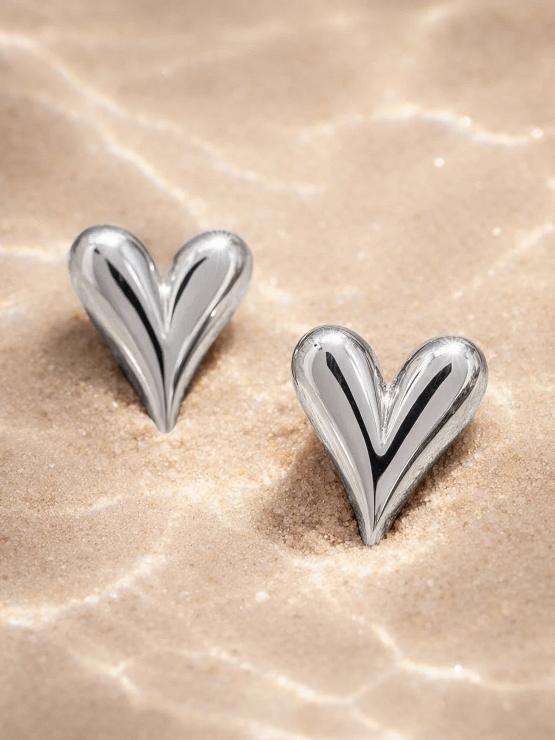 Demi Fine 18K Gold Plated Stainless steel Heart Stud Earrings