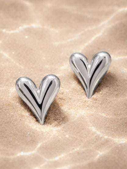 Demi Fine 18K Gold Plated Stainless steel Heart Stud Earrings