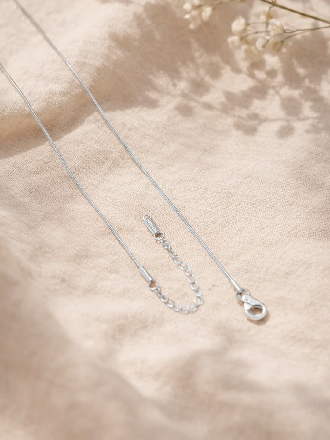 Demi Fine Rhodium Plated Stainless steel Minimal Ball Pendant Snake Chain Necklace
