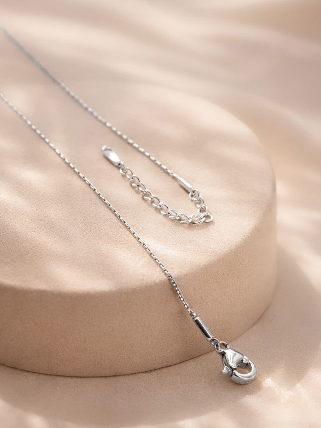 Demi Fine Rhodium Plated Stainless steel Puffy Heart Pendant Rope Chain Necklace