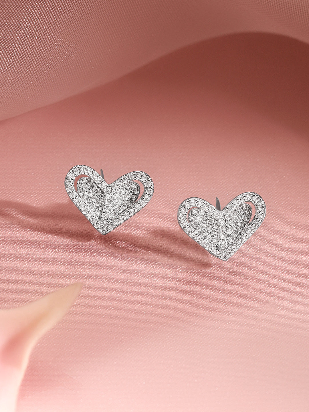 Crystal Diamond Heart Pendant Set