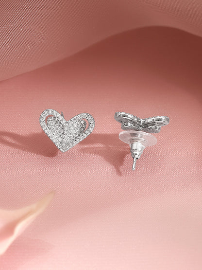 Crystal Diamond Heart Pendant Set