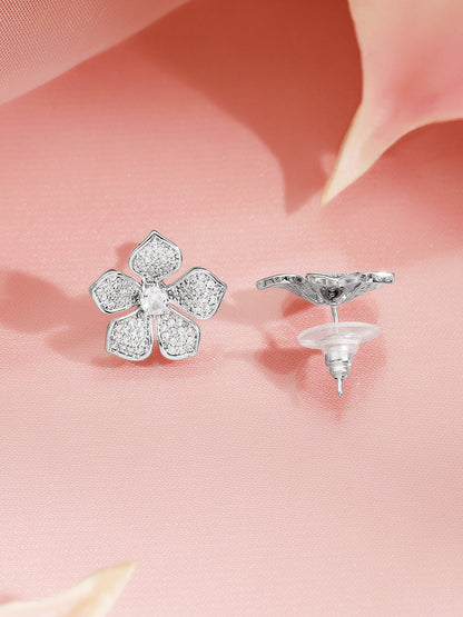 Crystal Diamond Floral Pendant Set