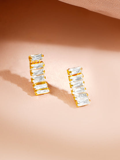 Gold Plated Crystal Baguette Choker Necklace Set