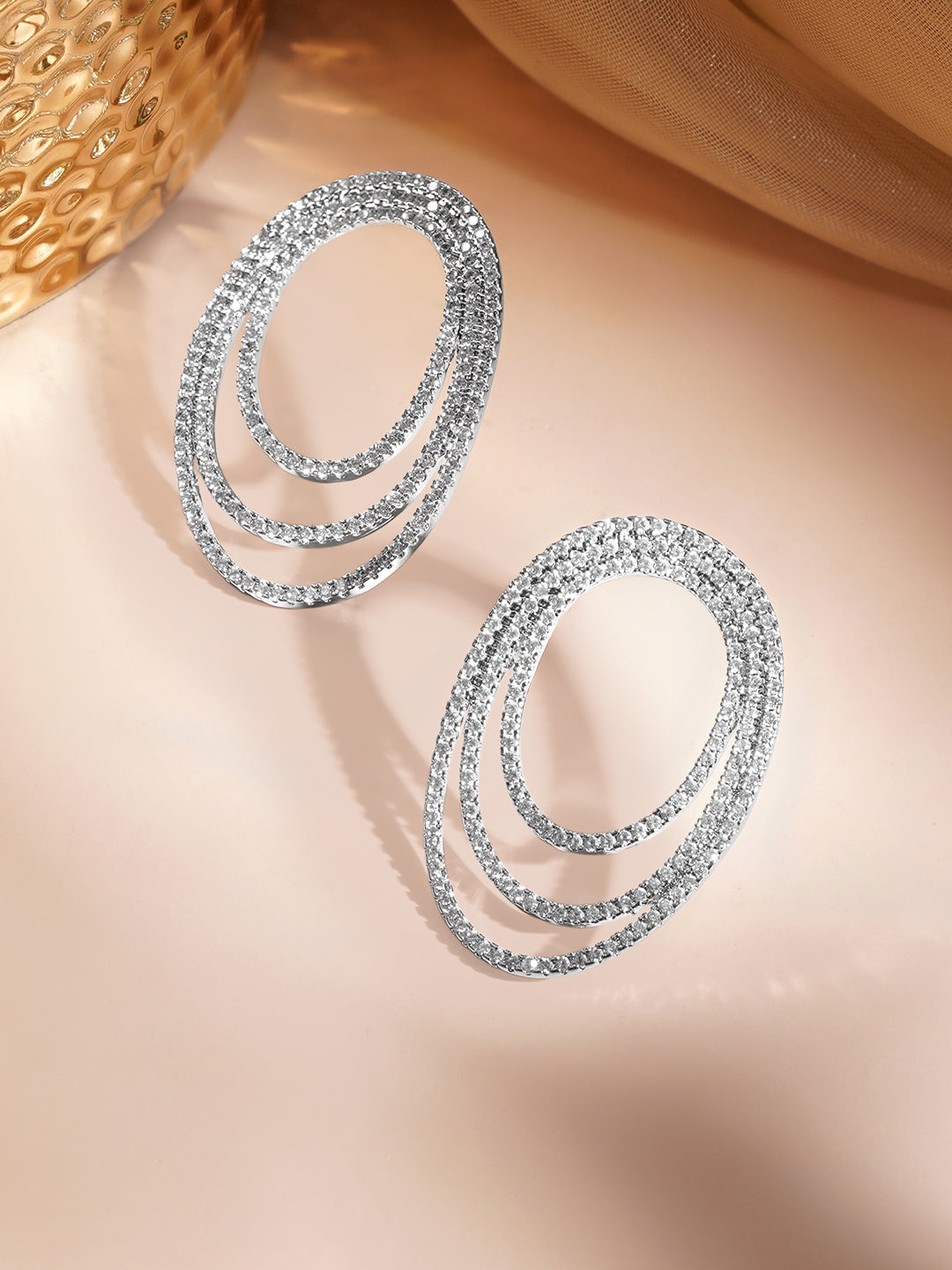 Midnight Spark Oval Statement Studs