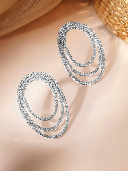 Midnight Spark Oval Statement Studs