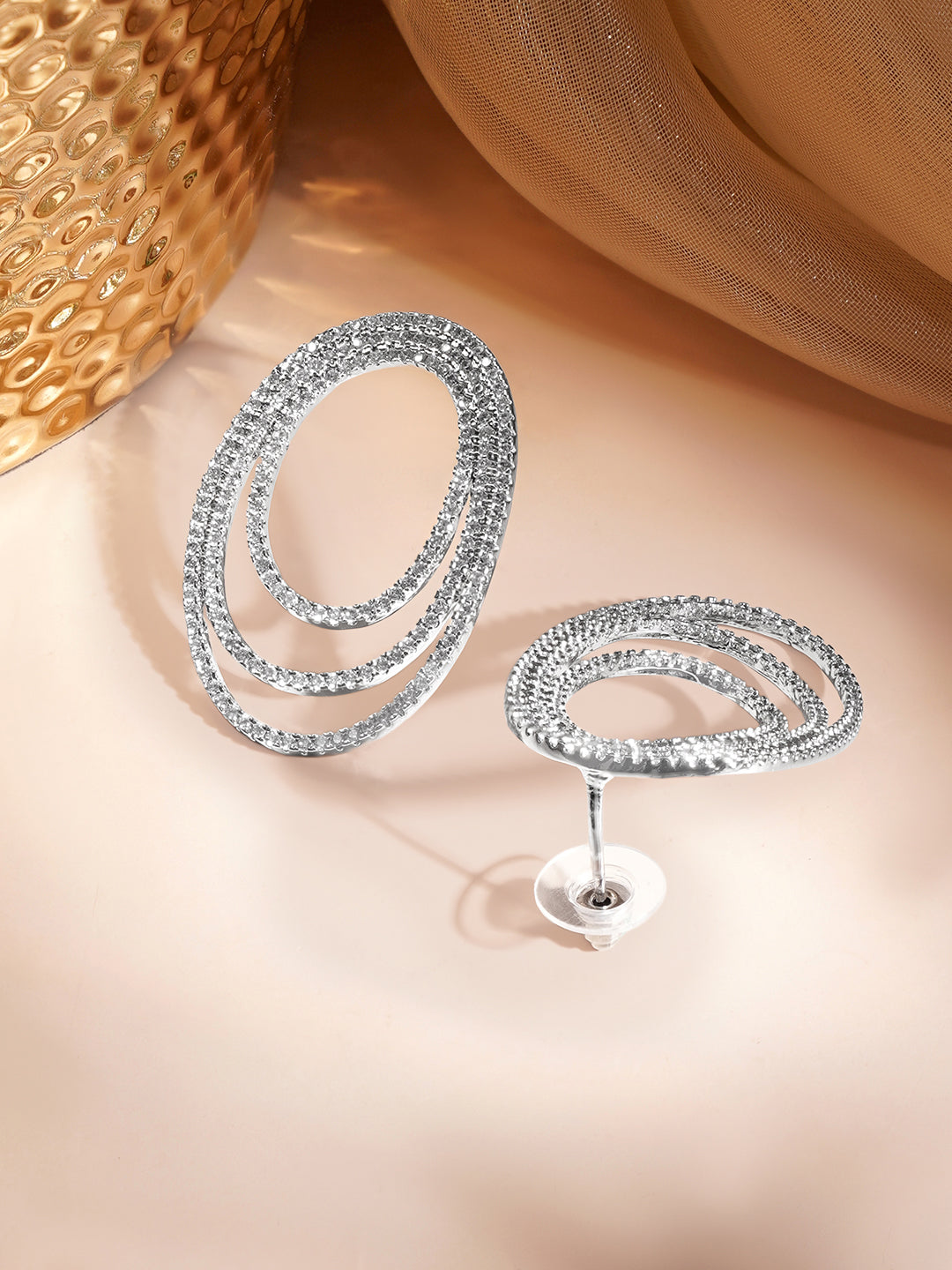 Midnight Spark Oval Statement Studs