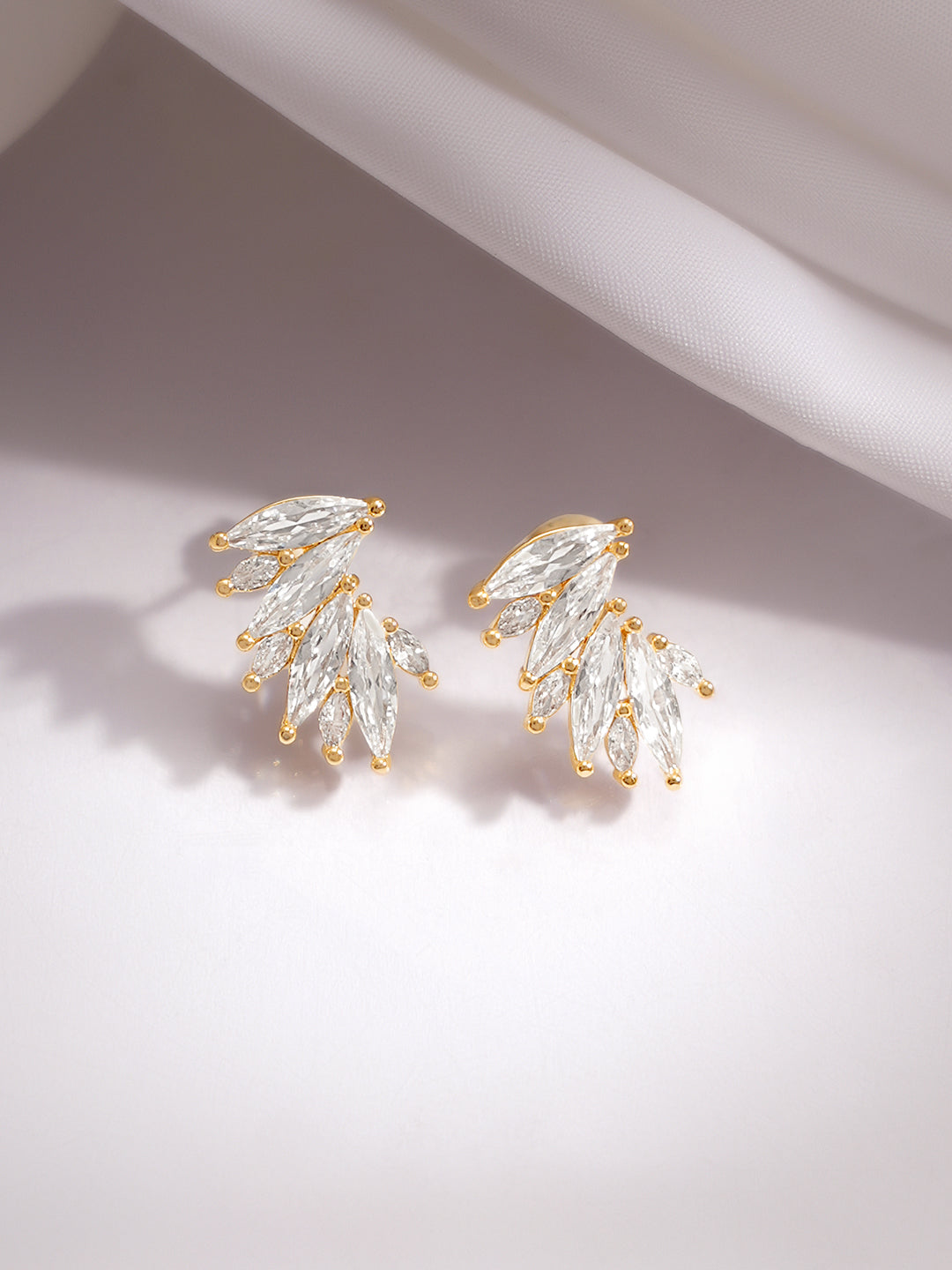 Gold Plated sparkling Crystal Stud Earrings