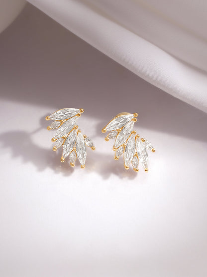 Gold Plated sparkling Crystal Stud Earrings