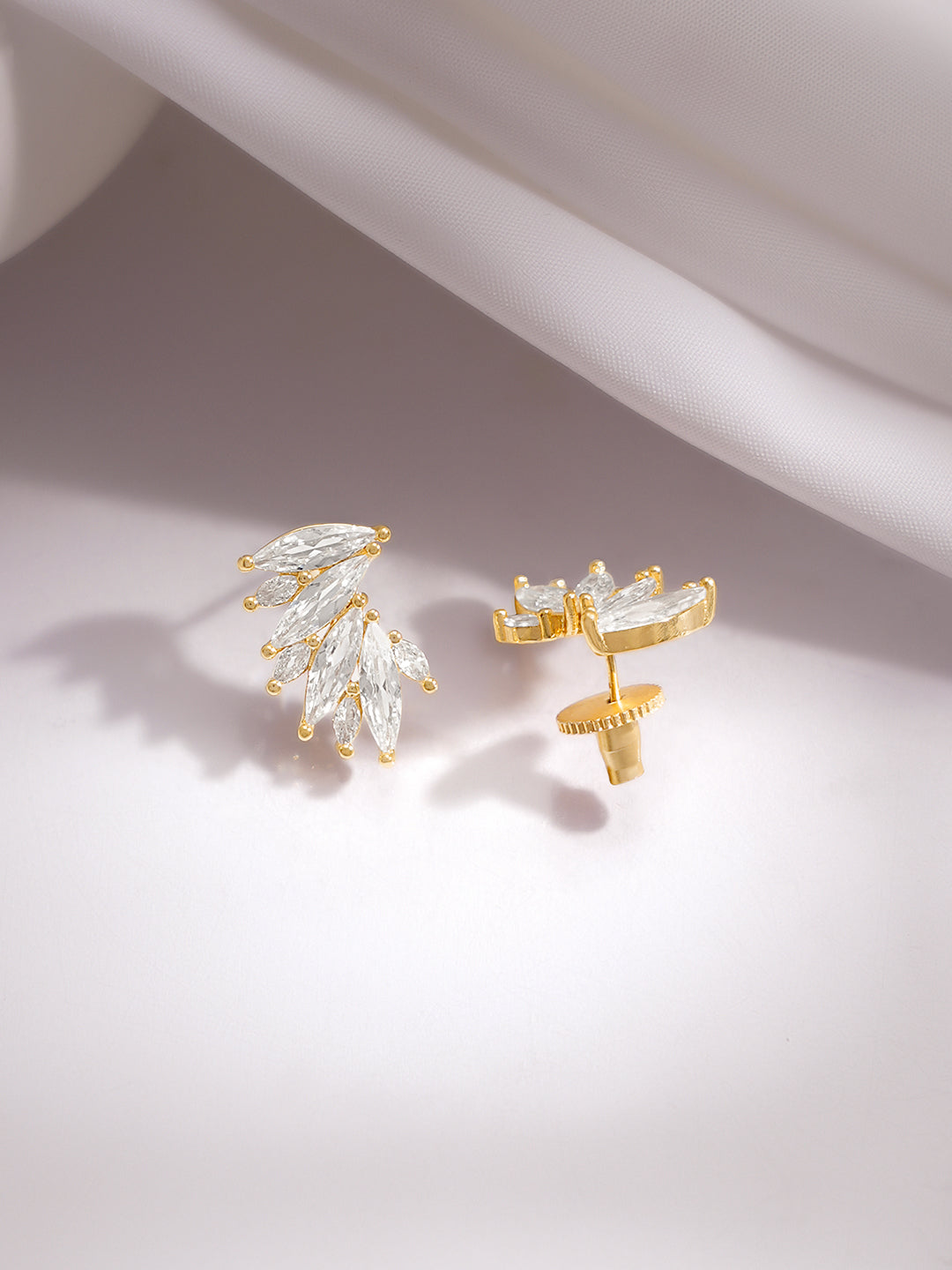 Gold Plated sparkling Crystal Stud Earrings