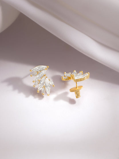 Gold Plated sparkling Crystal Stud Earrings