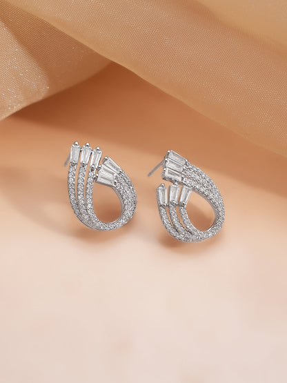 Gold Plated Tear drop design Crystal Stud Earrings
