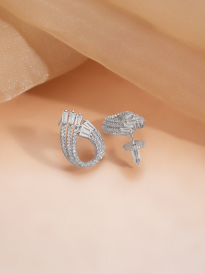 Gold Plated Tear drop design Crystal Stud Earrings