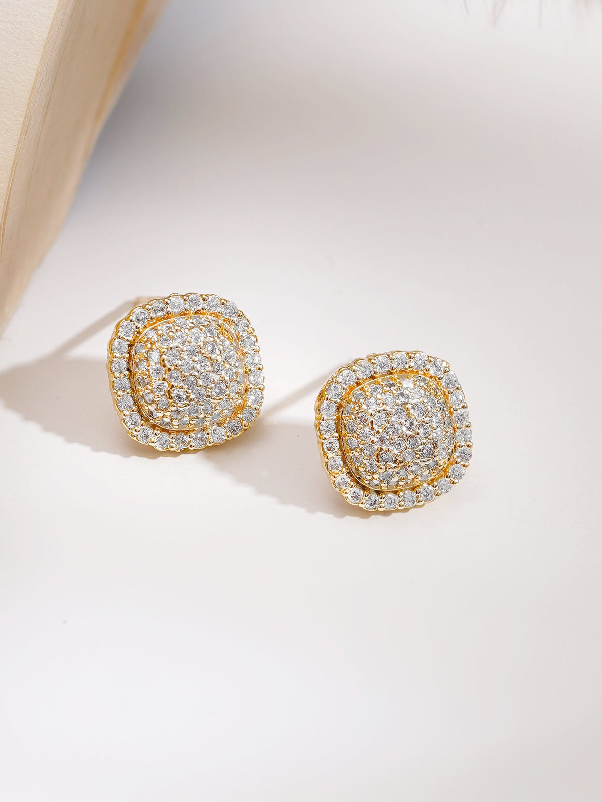 Gold Plated American Diamond Zirconia cubic drop Pendant Set