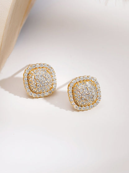 Gold Plated American Diamond Zirconia cubic drop Pendant Set