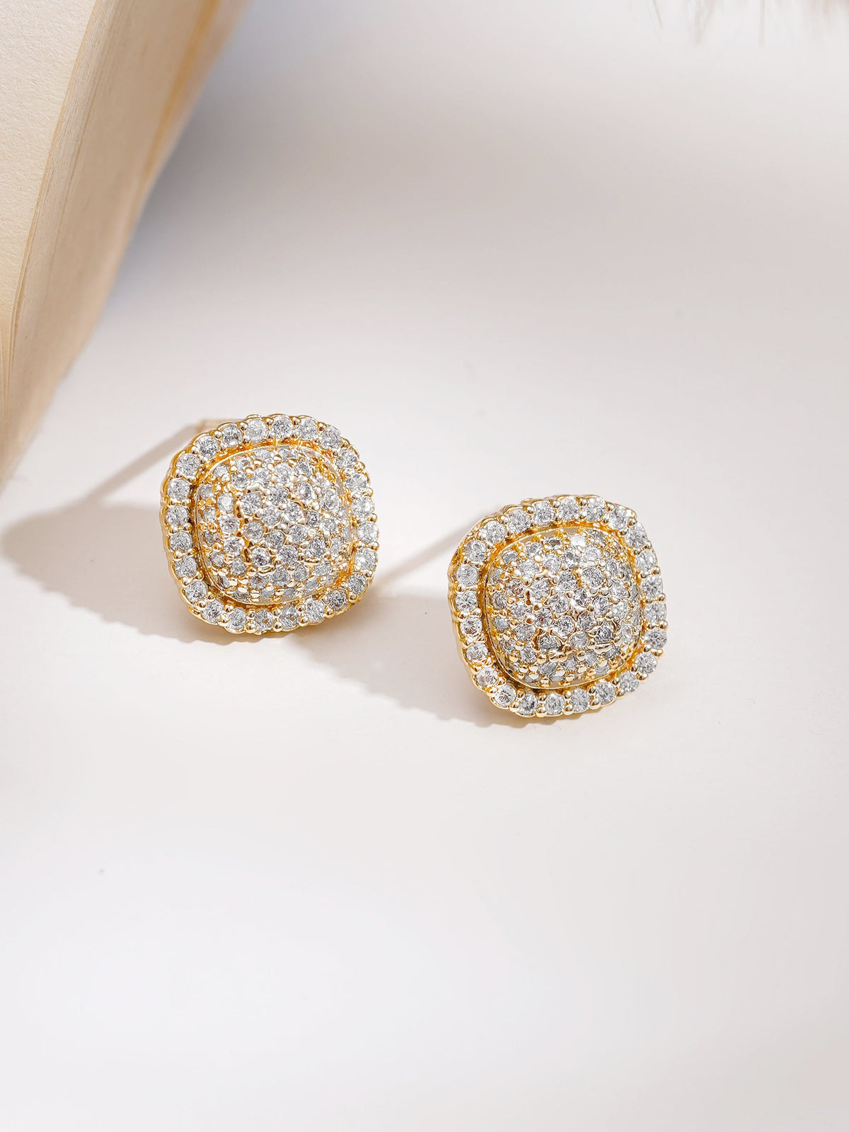 Gold Plated American Diamond Zirconia cubic drop Pendant Set
