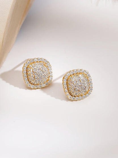 Gold Plated American Diamond Zirconia cubic drop Pendant Set