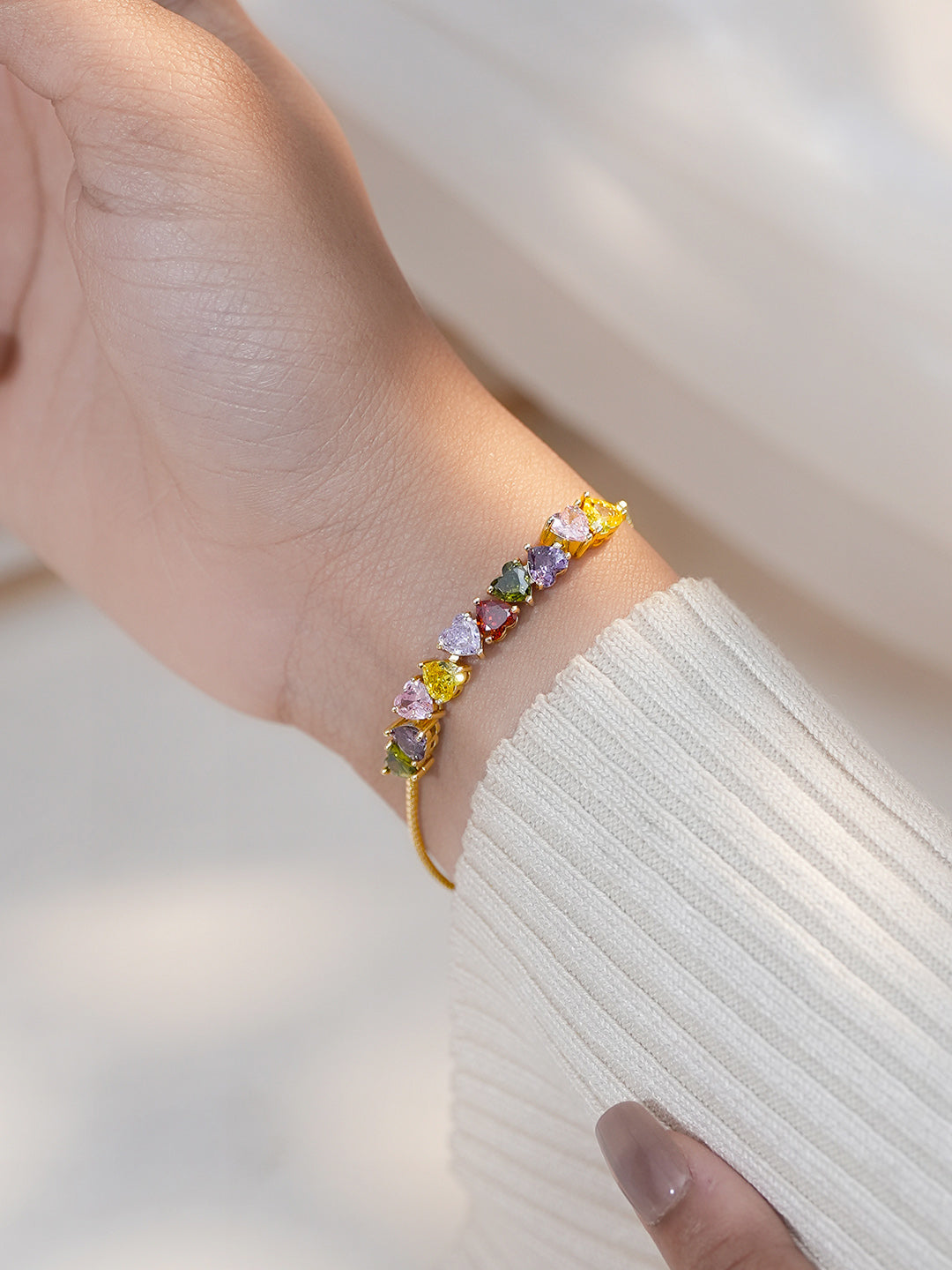 Heart Motif Multicolor Bracelet