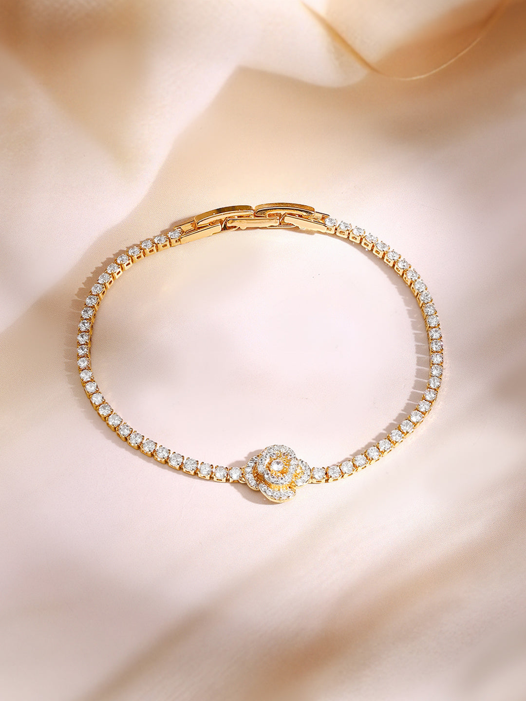 Gold Plated Floral Motif Bracelet