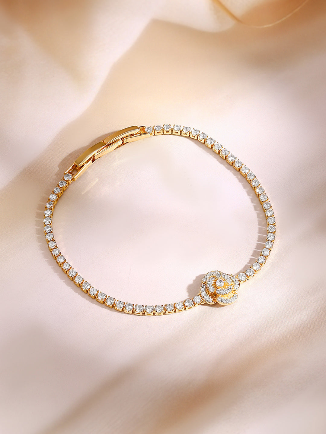 Gold Plated Floral Motif Bracelet