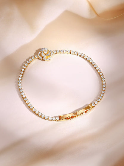 Gold Plated Floral Motif Bracelet